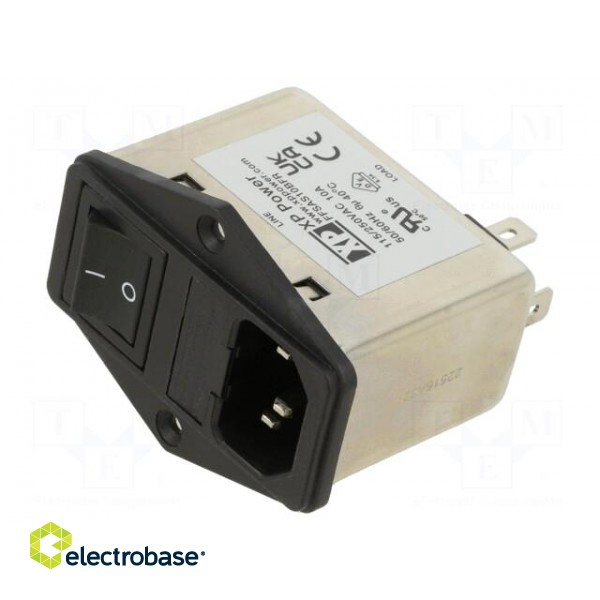 Connector: AC supply | socket | male | 1A | 250VAC | IEC 60320 | C14 (E)