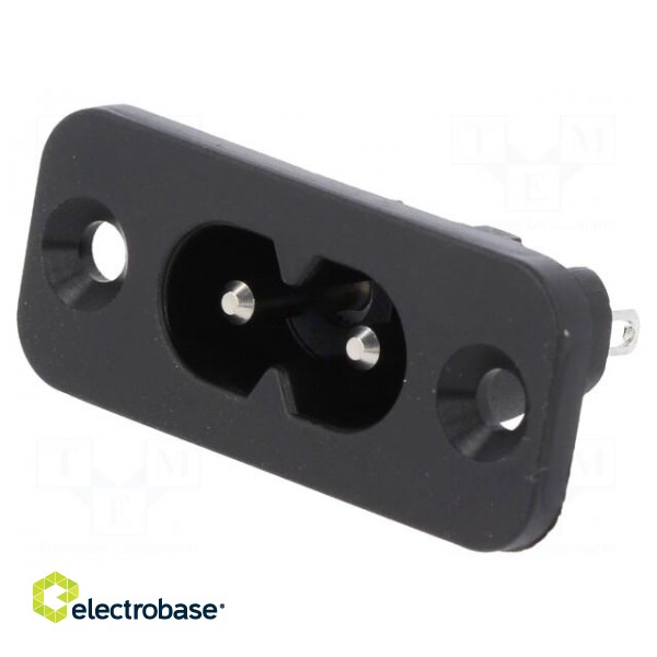 Connector: AC supply | socket | male | 2.5A | 250VAC | IEC 60320 | 28mm paveikslėlis 1