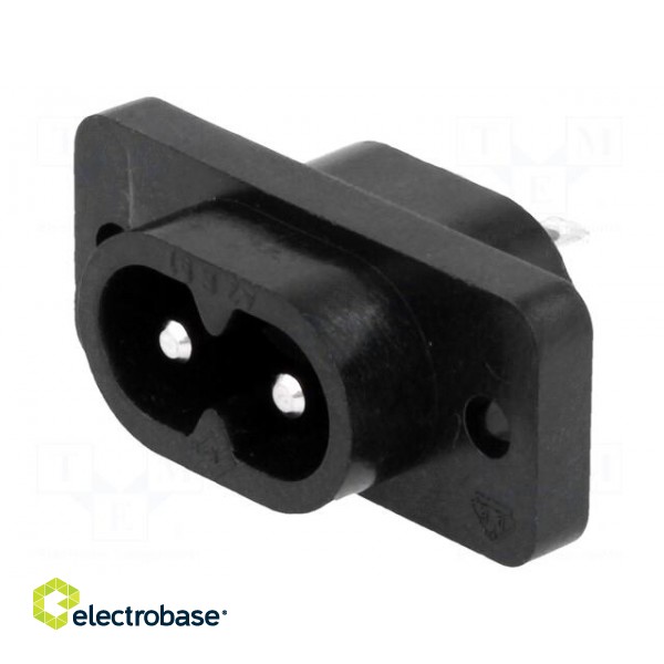 Connector: AC supply | socket | male | 2.5A | 250VAC | IEC 60320 | PIN: 2 paveikslėlis 1