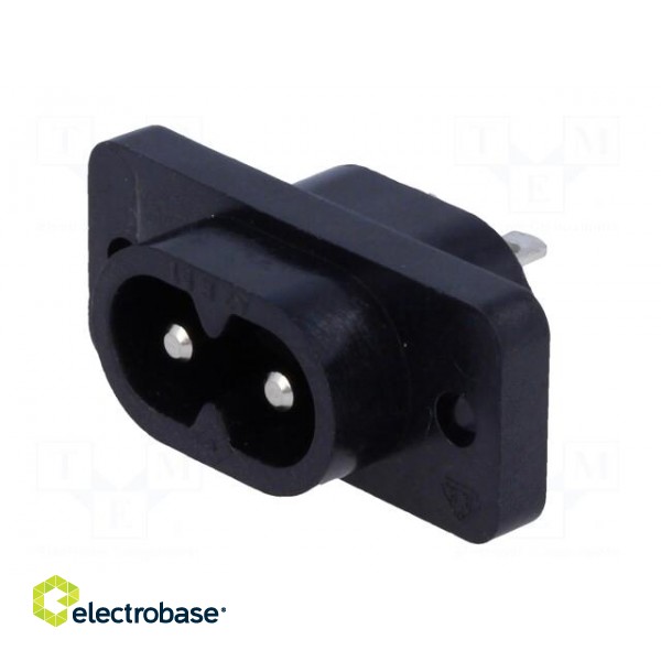 Connector: AC supply | socket | male | 2.5A | 250VAC | IEC 60320 | PIN: 2 paveikslėlis 2