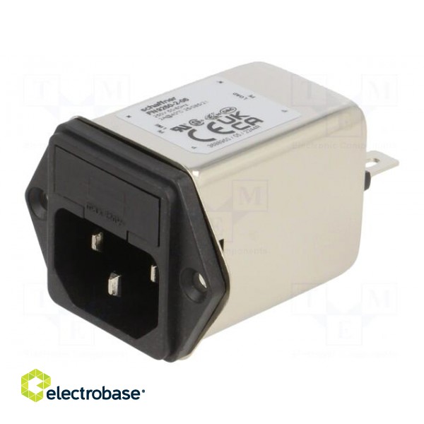 Connector: AC supply | socket | male | 2A | 250VAC | C14 (E) | -25÷85°C фото 1