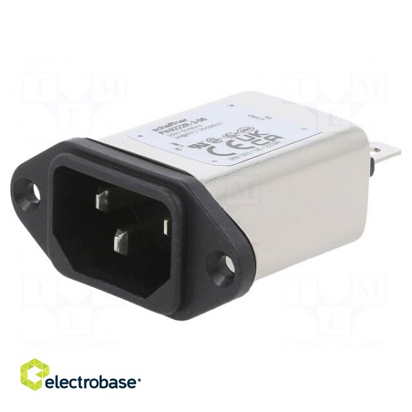 Connector: AC supply | socket | male | 3A | 250VAC | C14 (E) | -25÷85°C фото 1
