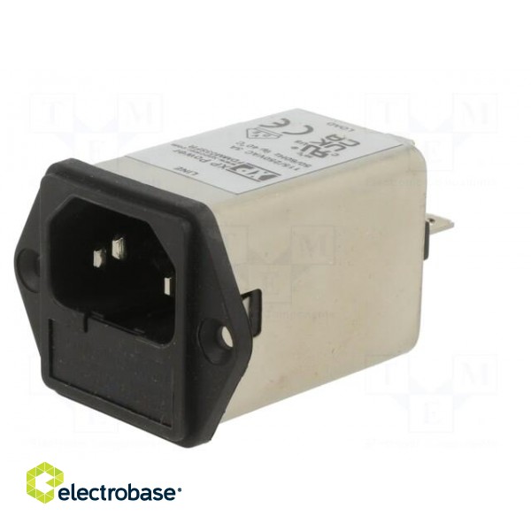 Connector: AC supply | socket | male | 3A | 250VAC | IEC 60320 | C14 (E) image 2