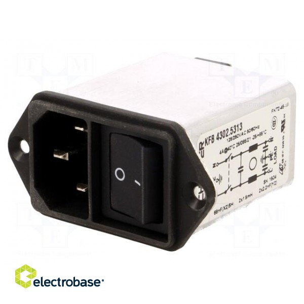 Connector: AC supply | socket | male | 4A | 250VAC | IEC 60320 | -25÷85°C фото 1