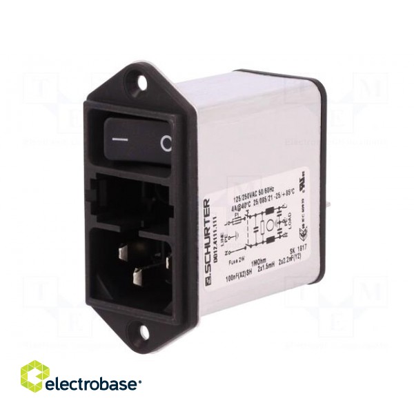 Connector: AC supply | socket | male | 4A | 250VAC | IEC 60320 | 1.5mH фото 1