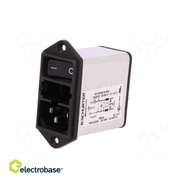 Connector: AC supply | socket | male | 4A | 250VAC | IEC 60320 | 1.5mH фото 2