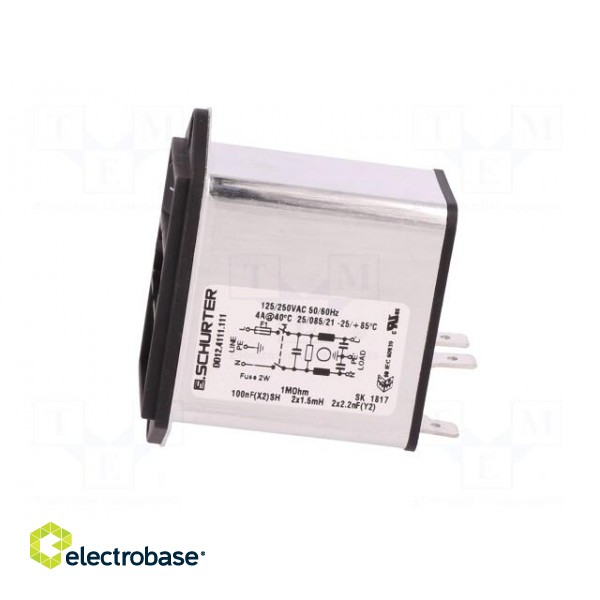 Connector: AC supply | socket | male | 4A | 250VAC | IEC 60320 | 1.5mH фото 3