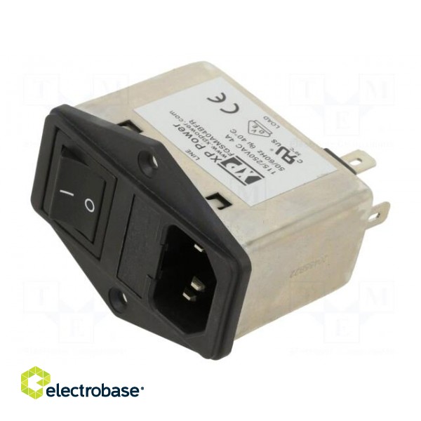 Connector: AC supply | socket | male | 4A | 250VAC | IEC 60320 | C14 (E)