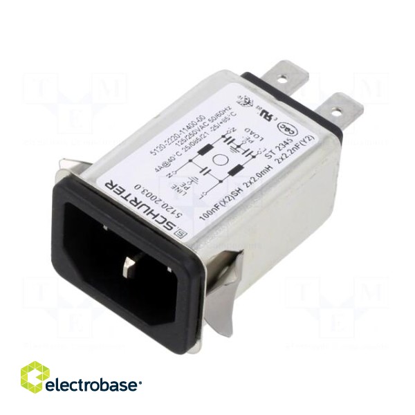 Connector: AC supply | socket | male | 4A | 250VAC | IEC 60320 | C14 (E)