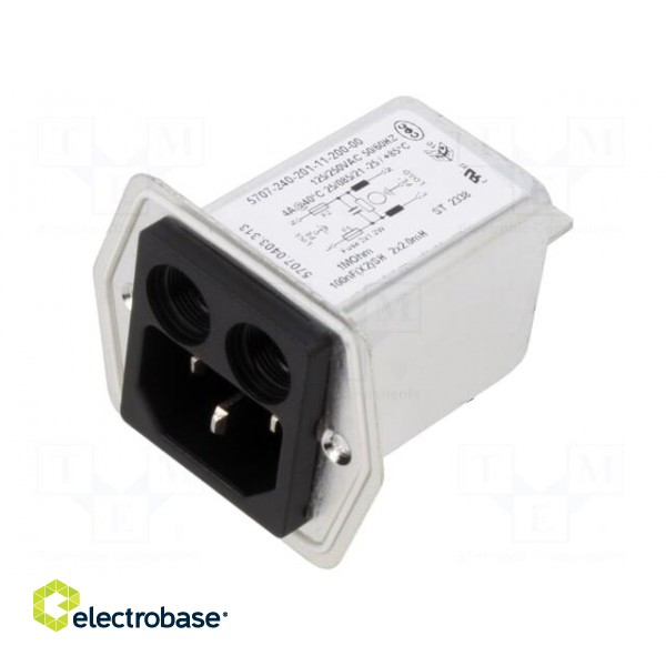 Connector: AC supply | socket | male | 4A | 250VAC | IEC 60320 | C14 (E)