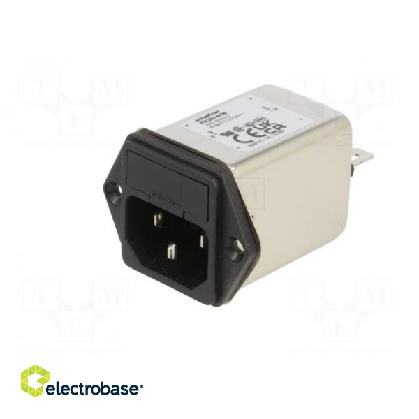 Connector: AC supply | socket | male | 6A | 250VAC | C14 (E) | -25÷85°C image 2
