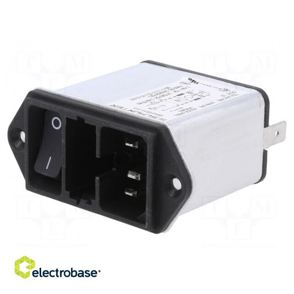 Connector: AC supply | socket | male | 6A | 250VAC | C14 (E),shielded фото 1