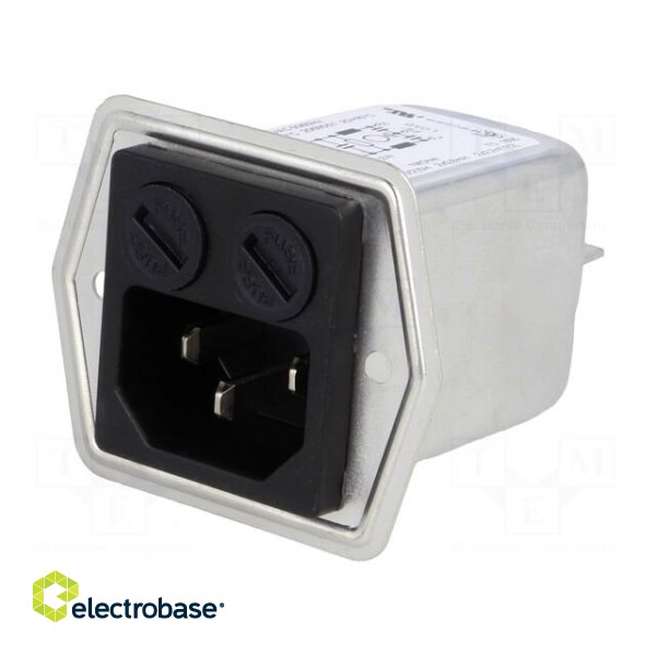 Connector: AC supply | socket | male | 6A | 250VAC | IEC 60320 | -25÷85°C фото 1