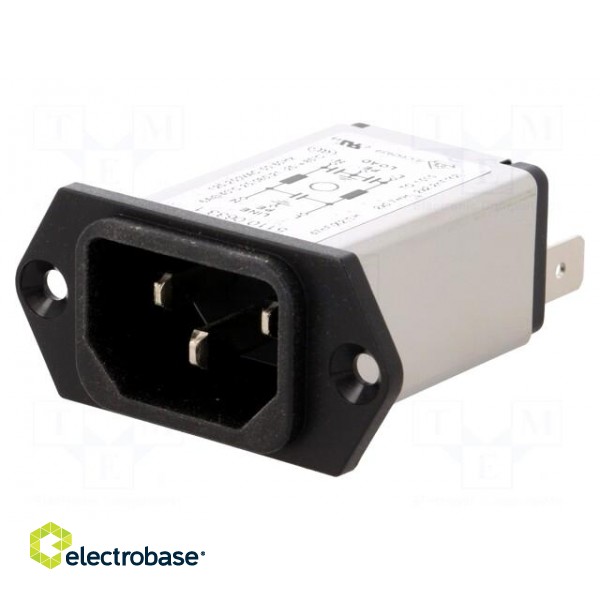 Connector: AC supply | socket | male | 6A | 250VAC | IEC 60320 | C14 (E) фото 1