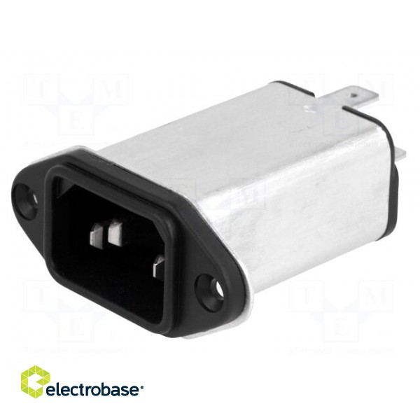 Connector: AC supply | socket | male | 6A | 250VAC | IEC 60320 | -25÷85°C image 1