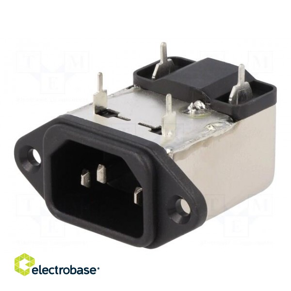 Connector: AC supply | socket | male | 6A | 250VAC | IEC 60320 | -25÷85°C image 1