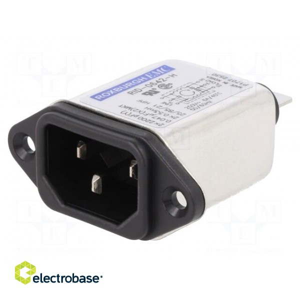 Connector: AC supply | socket | male | 6A | 250VAC | IEC 60320 | -25÷85°C фото 1
