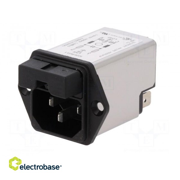 Connector: AC supply | socket | male | 6A | 250VAC | IEC 60320 | C14 (E) paveikslėlis 2
