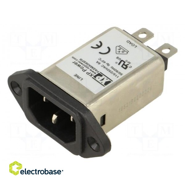 Connector: AC supply | socket | male | 6A | 250VAC | IEC 60320 | C14 (E) фото 1