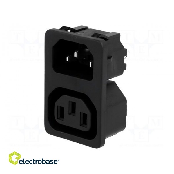 Connector: AC supply | socket | male/female | 10A | 250VAC | IEC 60320 paveikslėlis 1