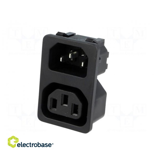 Connector: AC supply | socket | male/female | 10A | 250VAC | IEC 60320 фото 2