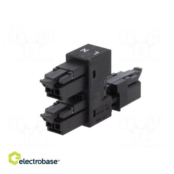 Transition: T adapter | male,female x2 | 890 | 16A | 250V | ways: 2 | Y image 6