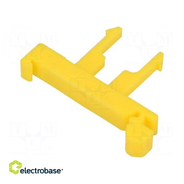 Mounting clamp | DIN rail,snap fastener | Colour: yellow image 1