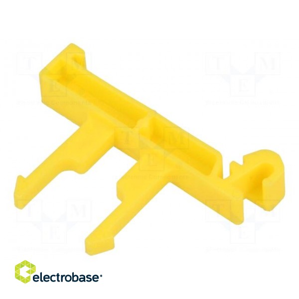 Mounting clamp | for DIN rail mounting,snap fastener | yellow image 2