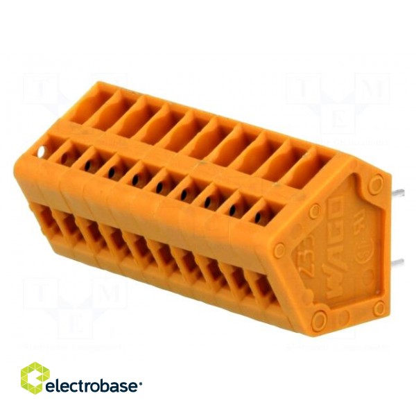 PCB terminal block | angled | 2.54mm | ways: 10 | on PCBs | 0.08÷0.5mm2 image 1
