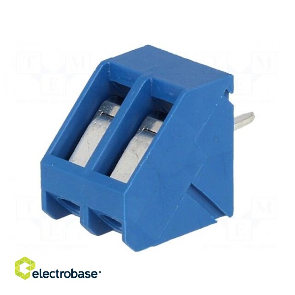PCB terminal block | angled 45° | 5mm | ways: 2 | on PCBs | 2.5mm2 | 15A image 1
