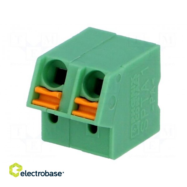 PCB terminal block | angled | 5mm | ways: 2 | on PCBs | 0.2÷1mm2 | tinned image 1
