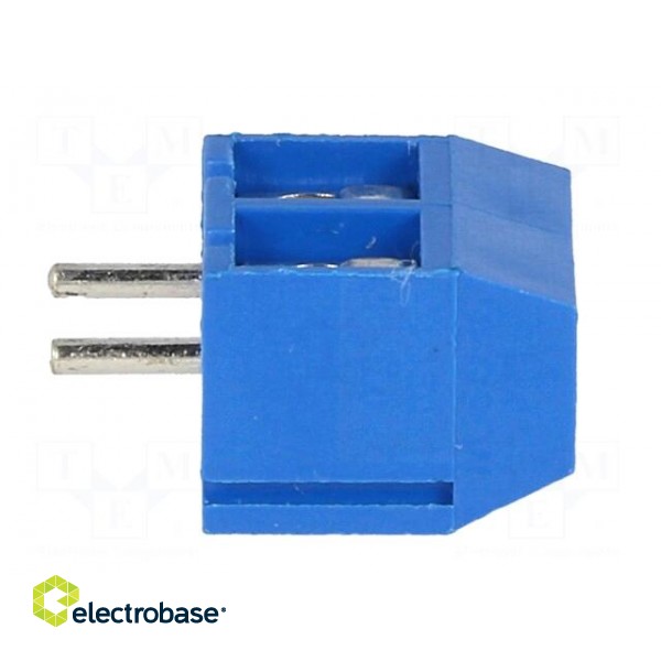 PCB terminal block | angled 90° | 5mm | ways: 2 | on PCBs | 1.5mm2 | blue фото 7