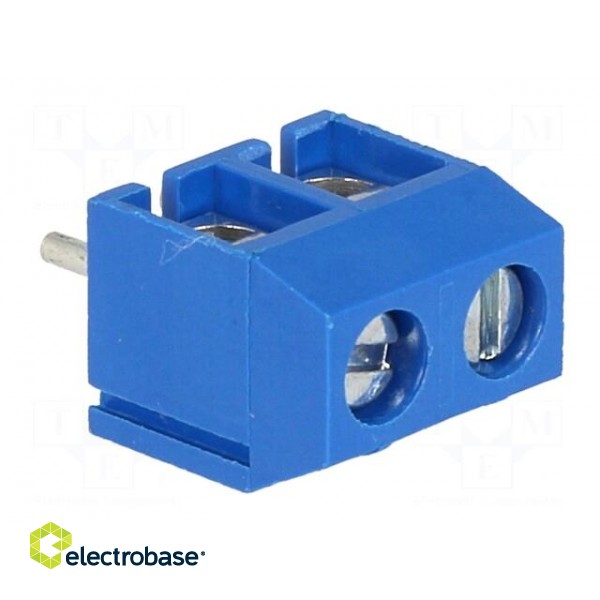 PCB terminal block | angled 90° | 5mm | ways: 2 | on PCBs | 1.5mm2 | blue фото 8
