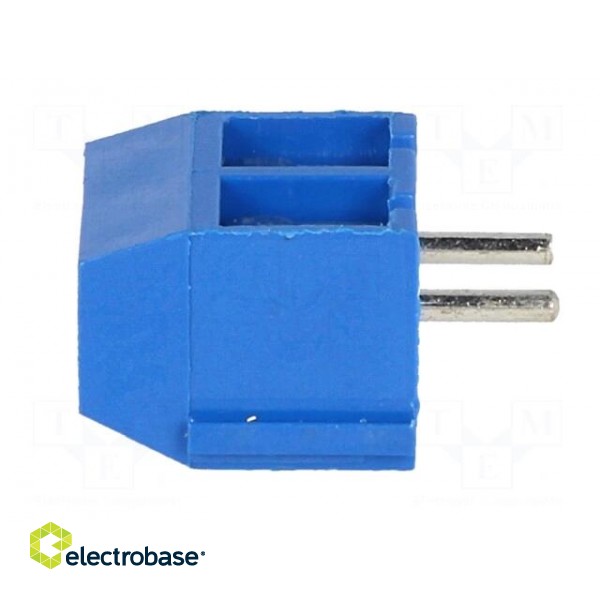 PCB terminal block | angled 90° | 5mm | ways: 2 | on PCBs | 1.5mm2 | blue image 3