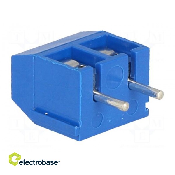 PCB terminal block | angled 90° | 5mm | ways: 2 | on PCBs | 1.5mm2 | blue paveikslėlis 4