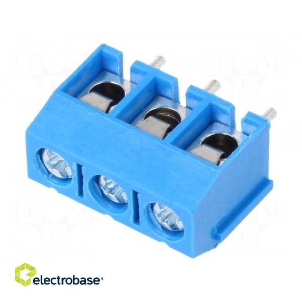 PCB terminal block | angled 90° | 5mm | ways: 3 | on PCBs | 1.5mm2 | 16A image 1