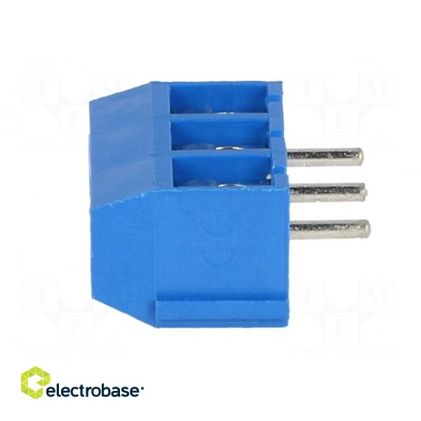 PCB terminal block | angled 90° | 5mm | ways: 3 | on PCBs | 1.5mm2 | blue фото 3
