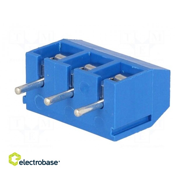 PCB terminal block | angled 90° | 5mm | ways: 3 | on PCBs | 1.5mm2 | blue фото 6