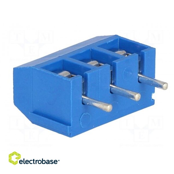 PCB terminal block | angled 90° | 5mm | ways: 3 | on PCBs | 1.5mm2 | blue фото 4