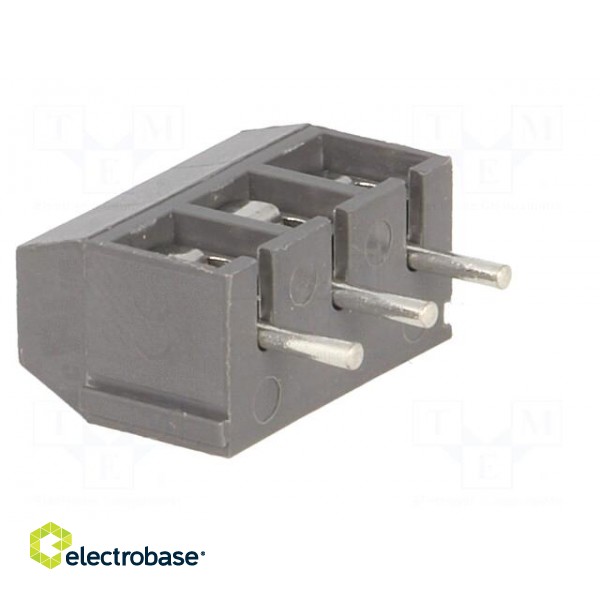 PCB terminal block | angled 90° | 5mm | ways: 3 | on PCBs | 1.5mm2 | grey image 4