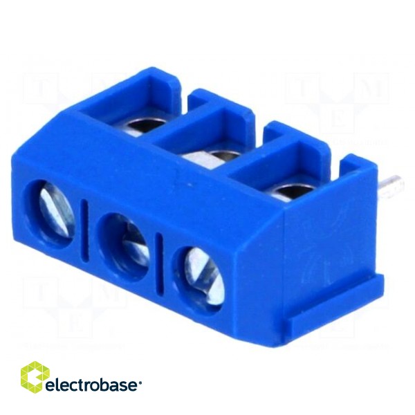 PCB terminal block | angled 90° | 5mm | ways: 3 | on PCBs | 2.5mm2 | 16A image 1