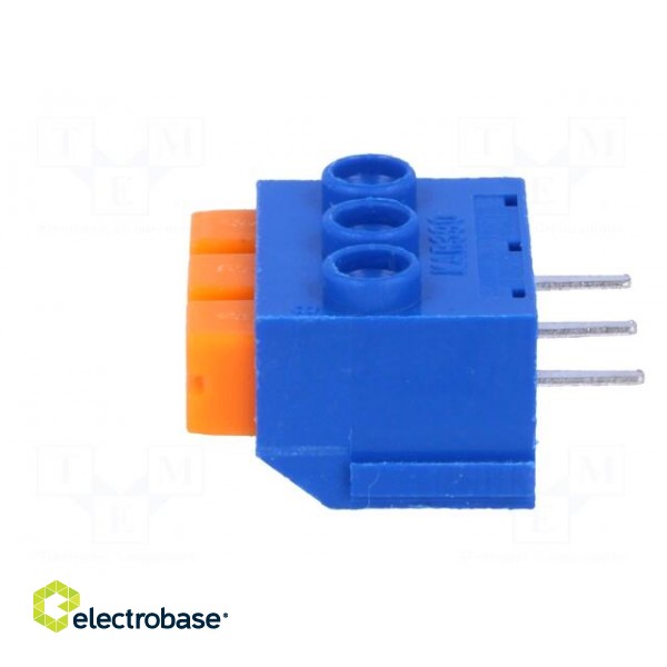 PCB terminal block | angled 90° | 5mm | ways: 3 | on PCBs | 22AWG÷16AWG фото 3
