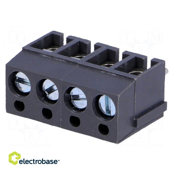 PCB terminal block | angled 90° | 5mm | ways: 4 | on PCBs | 2.5mm2 | 24A фото 1