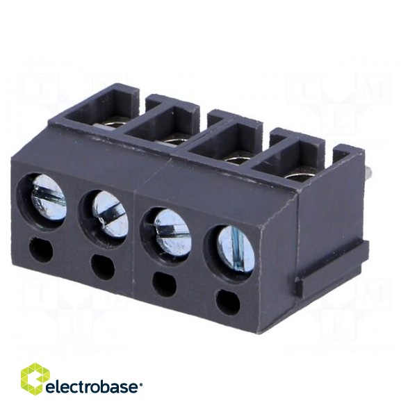 PCB terminal block | angled 90° | 5mm | ways: 4 | on PCBs | 2.5mm2 | 24A фото 2