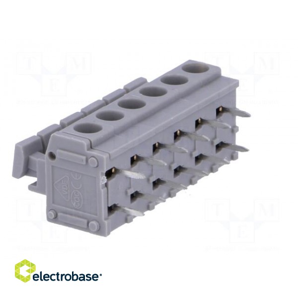 PCB terminal block | angled 90° | 5mm | ways: 6 | on PCBs | 1.5mm2 | 8A image 4