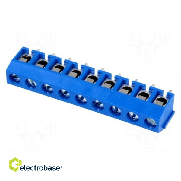 PCB terminal block | angled 90° | 5mm | ways: 9 | on PCBs | 1.5mm2 | blue image 1