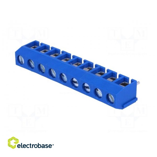 PCB terminal block | angled 90° | 5mm | ways: 9 | on PCBs | 1.5mm2 | blue фото 2