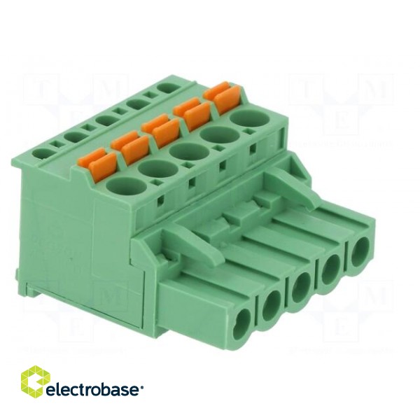 Pluggable terminal block | 5.08mm | ways: 5 | angled 90° | plug | green image 8