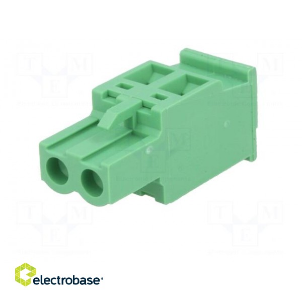 Pluggable terminal block | 5mm | ways: 2 | angled | plug | female | green фото 2