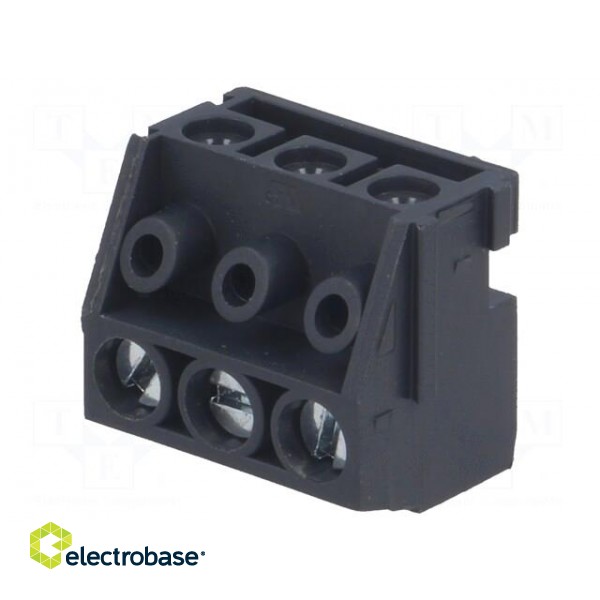 Pluggable terminal block | 5mm | ways: 3 | angled 90° | female | black image 1